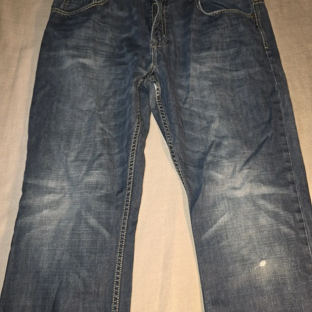Buffalo David Bitton Evan-X Jeans Men's 40x32 Blue Denim Slim Straight Stretch